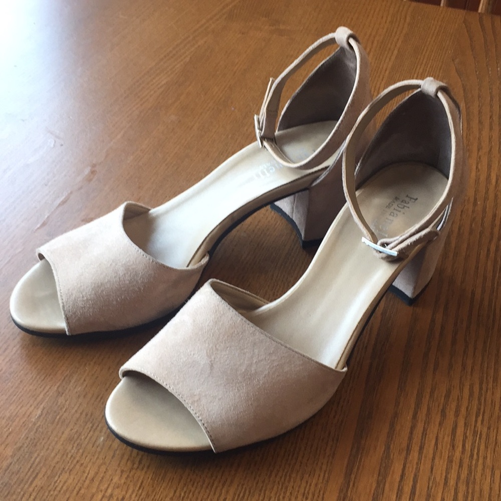 Fabianelli made in Italy Tan block heeled sandals